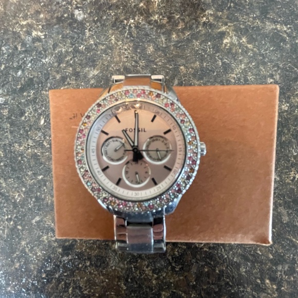 Fossil Accessories - Fossil Silver Pink Face Metal Watch